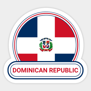Dominican Republic Country Badge - Dominican Republic Flag Sticker